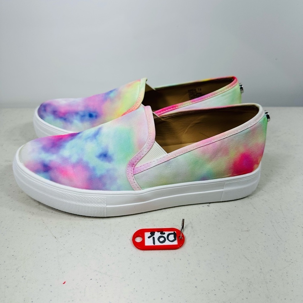 Steve Madden Shoes Womens 7.5 Toshe Sneakers Multicolor Canvas Slip On TSHE01S1